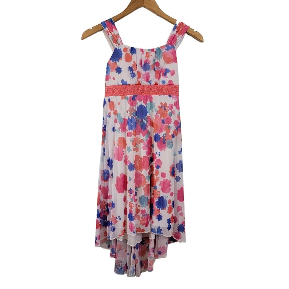 Speechless Dress Pink Blue Floral Asymmetric Sleeveless Party Dress Girls Sz 12